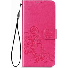 Zunhai Samsung Galaxy Z Fold3 Için Dört Yapraklı Yonca Pu Case Magenta (Yurt Dışından)