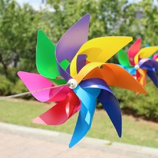 Zsykd 10'lu Sekiz Yapraklı Renkli Plastik Yel Değirmeni Ip Bahçesi Açık Dekorasyon Çocuk Oyuncakları Çapı 38 cm (Yurt Dışından)