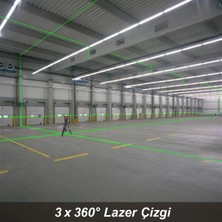 Kobb KBL34GTP 40 Metre Profesyonel Li-Ion Şarjlı 3X360⁰ Otomatik Hizalamalı Yeşil Çapraz Çizgi Lazer Distomat + Tripod