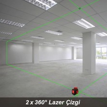 Kobb KBL34GTP 40 Metre Profesyonel Li-Ion Şarjlı 3X360⁰ Otomatik Hizalamalı Yeşil Çapraz Çizgi Lazer Distomat + Tripod