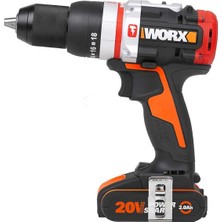 Worx WX354 20VOLT/2.0AH Li-Ion Çift Akülü Kömürsüz Profesyonel Darbeli Şarjlı Matkap