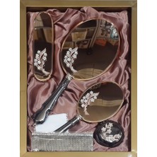 Ceyyiz Monalisa Çiçek Ayna Tarak Fırça Takımı 5 parça 146