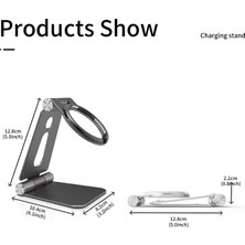 R-Just Çift Eksenli Katlanır Kablosuz Şarj Standı Tutucu Gümüş (Yurt Dışından)