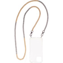 Blee-s  iPhone Se Gümüş-Altın Zincir Askılı Cep Telefonu Kılıfı Breeze