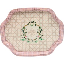 Evle EE166-U7 Rosy Desenli Özel Şekil Tepsi 28X33 cm