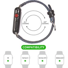 Kaneed Apple Saat S 7 45 mm. - 6 & Se & 5 & 4 44 mm. - 3 & 2 & 1 42 mm. Mavi - Kahverengi Kayış (Yurt Dışından)