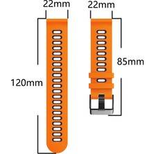 Kaneed Huawei İçin 22 mm. Silikon Kayış 3 Beyaz - Turuncu (Yurt Dışından)