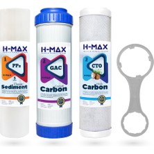 H-Max Reverse Osmosis System Açık Kasa Su Arıtma 3lü Filtre Seti