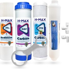 H-Max Reverse Osmosis System Açık Kasa Su Arıtma 4lü Filtre Seti