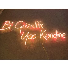 Dekoraven Bi Güzellik Yap Kendine Neon Yazı Neon Tabela Dekoratif AYDINLATMA(60X30CM)