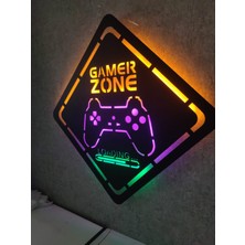 Gamer Zone LED Işıklı Ahşap Tablo 2 Metre  KABLOLU(70X70CM)