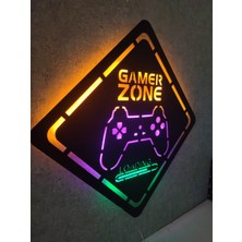 Gamer Zone LED Işıklı Ahşap Tablo 2 Metre  KABLOLU(70X70CM)