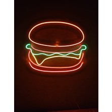 Hamburger Burger Neon LED Tabela Duvar Dekoru