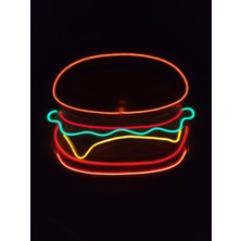 Hamburger Burger Neon LED Tabela Duvar Dekoru