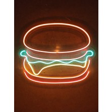Hamburger Burger Neon LED Tabela Duvar Dekoru