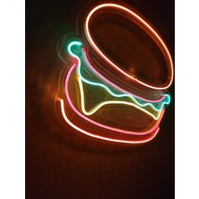Hamburger Burger Neon LED Tabela Duvar Dekoru