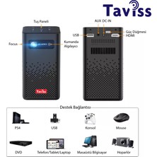 Taviss TR-20PRO Smart Akıllı Dlp Bataryalı Projeksiyon