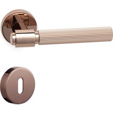 System Axes-L Oda Rozetli Rose Renk Oda Kapı Kolu