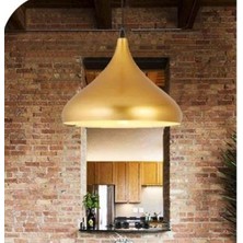 Rsylight Retro Metal Dekoratif Gold Rustik Tekli Sarkıt Avize Çap 43 cm
