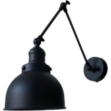 Rsylight Retro Metal Dekoratif Akrobatik Rustik Siyah Mafsallı Duvar Aplik