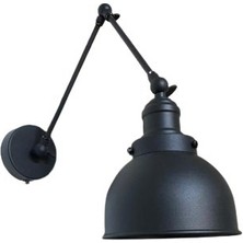 Rsylight Retro Metal Dekoratif Akrobatik Rustik Siyah Mafsallı Duvar Aplik