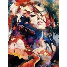 Womb Hobby Soyut Kadın Sayılarla Boyama Seti 50X65 cm Tuvale Gerili