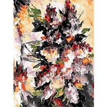 Womb Hobby Pastel Çiçek Sayılarla Boyama SETI50X65 cm Tuval Şasesine Gerili