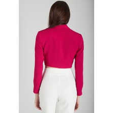 Feminist Fuşya Astarlı Crop Blazer Ceket 0105118.12