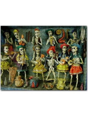 Cakapuzzle Ölü Gelin ve Arkasında Kurukafa Desenleri 120 Parça Puzzle Yapboz Mdf (Ahşap)