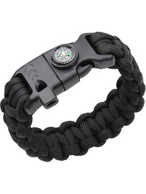 Paracord Survival Bileklik (Bıçak, Pusula, Ateş Başlatıcı Magnezyum ve Ikaz Düdüğü)