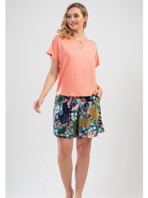 Vienetta (Pembe) Kadın Kısa Kollu Cepli Şortlu Pijama Takımı 1110699658