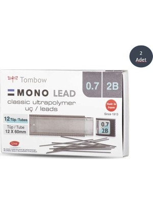 Tombow 12'li Kutu 0.7 mm 2B Mono Lead Uç Kırtasiye Ürünü Japon Menşeli