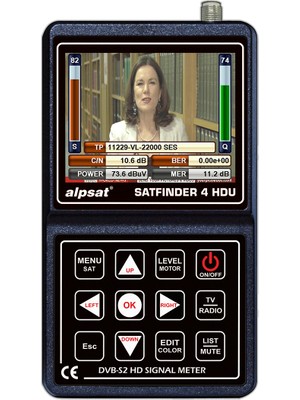 Satfinder Alpsat 4 HD Görüntülü Uydu Yön Sinyal Bulucu Dayanıklı Tasarım ve Yüksek Performans