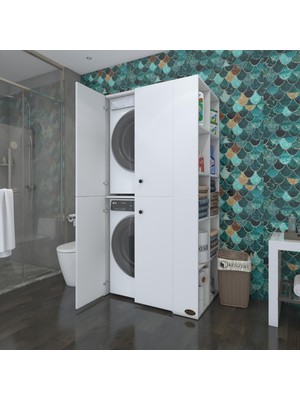 Kenzlife  çamaşır-kurutma makinesi dolabı kapaklı fedyenka byz 180*090*60 banyo