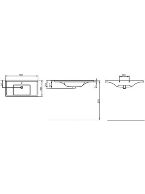 Seramiksan Silva Kare Etajerli Tezgah Lavabo 100 Cm