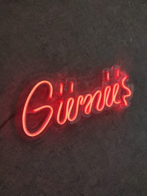 Gümüş Neon LED Duvar Dekoru