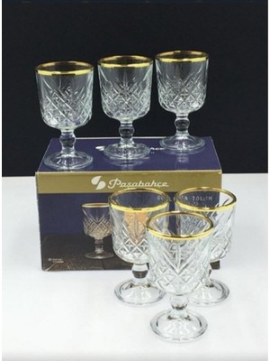 Paşabahçe Timeless Gold 6 Lı Ayaklı Kahve Yanı Küçük Su Bardağı 51718