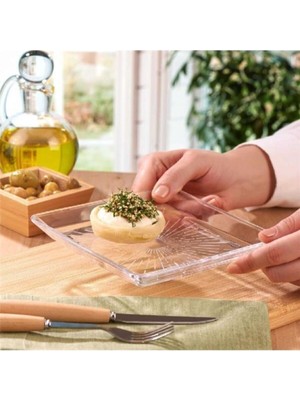 Paşabahçe Madlen 15x15 cm Kare Pasta Tabak 6 Adet Fırın ve Mikrodalgaya Uygun Şık Tasarım