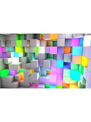 Orhun Store Küp 3D Poster - 3 Boyutlu Tek Parça Duvar Kağıdı