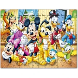 Mickey Mouse ve Arkadaşlar 120 Parça Puzzle Yapboz Mdf (Ahşap)