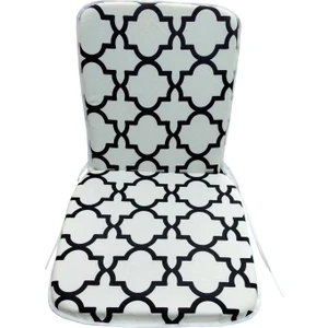 Midi Sandalye Minderi, Bahçe Sandalye Minderi-Damask Siyah