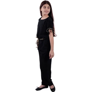 Kız Çocuk Tulum Airobin Kumaş Lastik Bel Kısa Kol Tulum Elbise-TLM-0001