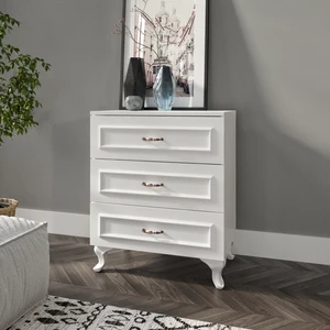 Kzn Home Kartopu 3 Çekmeceli Country Şifonyer - Tamamı 1. Kalite Mdf