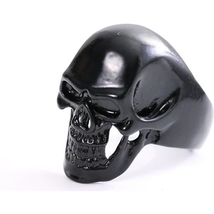 Siyah Büyük Skull Kuru Kafa Çelik Erkek Yüzük df94