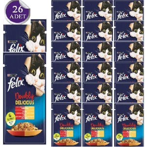 Sığır Etli ve Kanatlı Yaş Kedi Maması 26 Adet x 85 Gr. (Yeni Paket) Lunashp