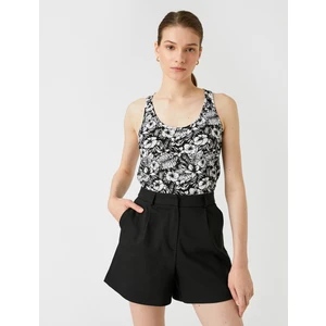 Çiçek Desenli U Yaka Atlet Kalın Askılı