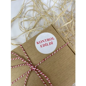 Butik Sosyetik Kontrol Edildi 50 mm Beyaz Yuvarlak Sticker Etiket 100 Adet