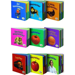 Mini Eğitici ve Öğretici Karton Kitaplar - 9 Adet