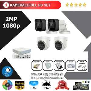 4'lü Set 2mp 1080P  Hd Kamera Sistemi