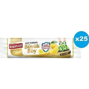 Limon Kokulu Büzgülü Büyük Çöp Torbası 10 x 25 Paket
